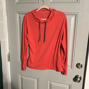 Pink ASICS hoodie with pockets